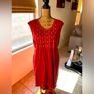 Garnet Hill cotton burnt orange summer dress size large